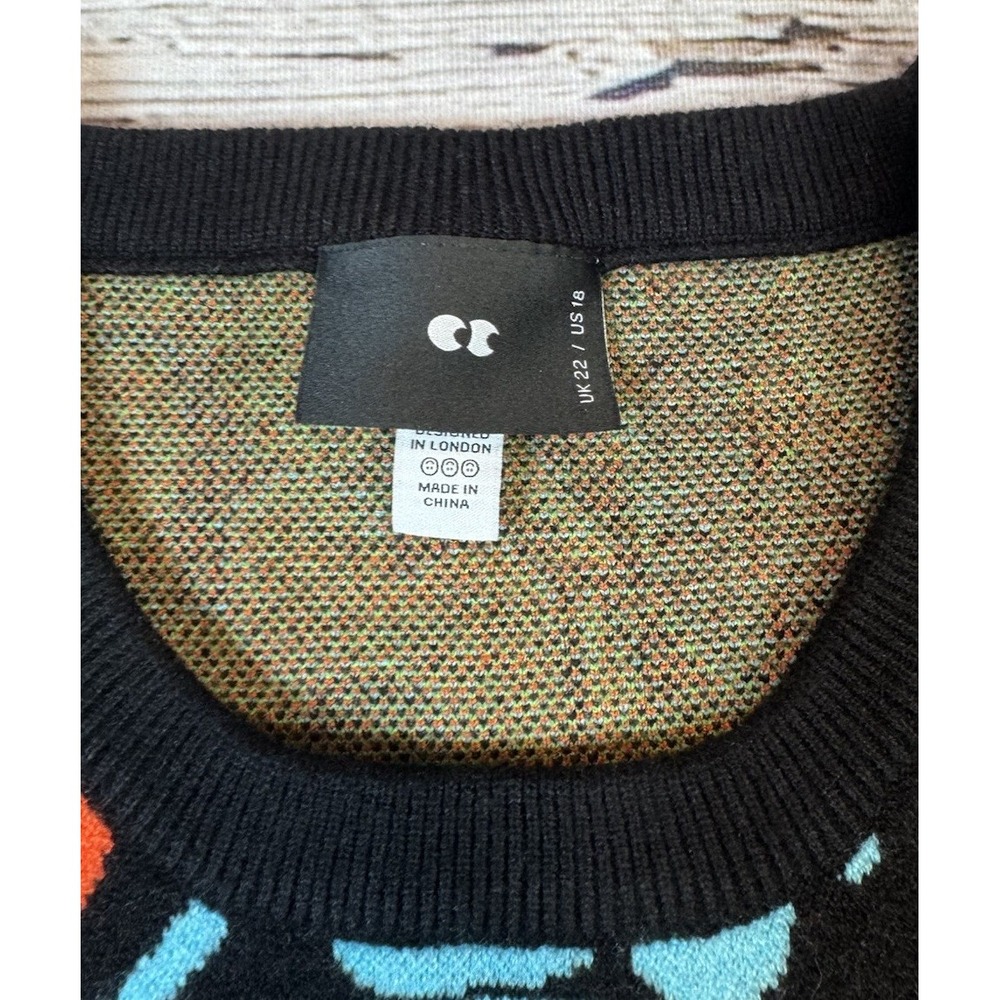 LAZY OAF KNIT SWEATER VEST Psychedelic Floral Retro‎ US18 UK22 RARE - Picture 2 of 6